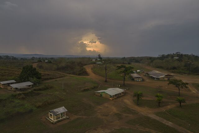 Sunset at Nyanga ranch, comprising 100,000 hectares of savannah together with 4,000 head of Ndama and other mixed breed cattle on October 9, 2022.