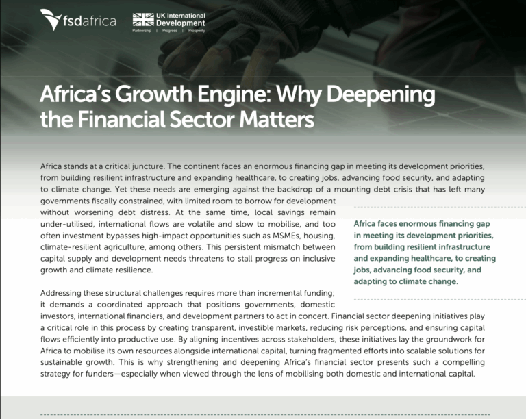 Africa’s Growth Engine: Why Deepening  the Financial Sector Matters