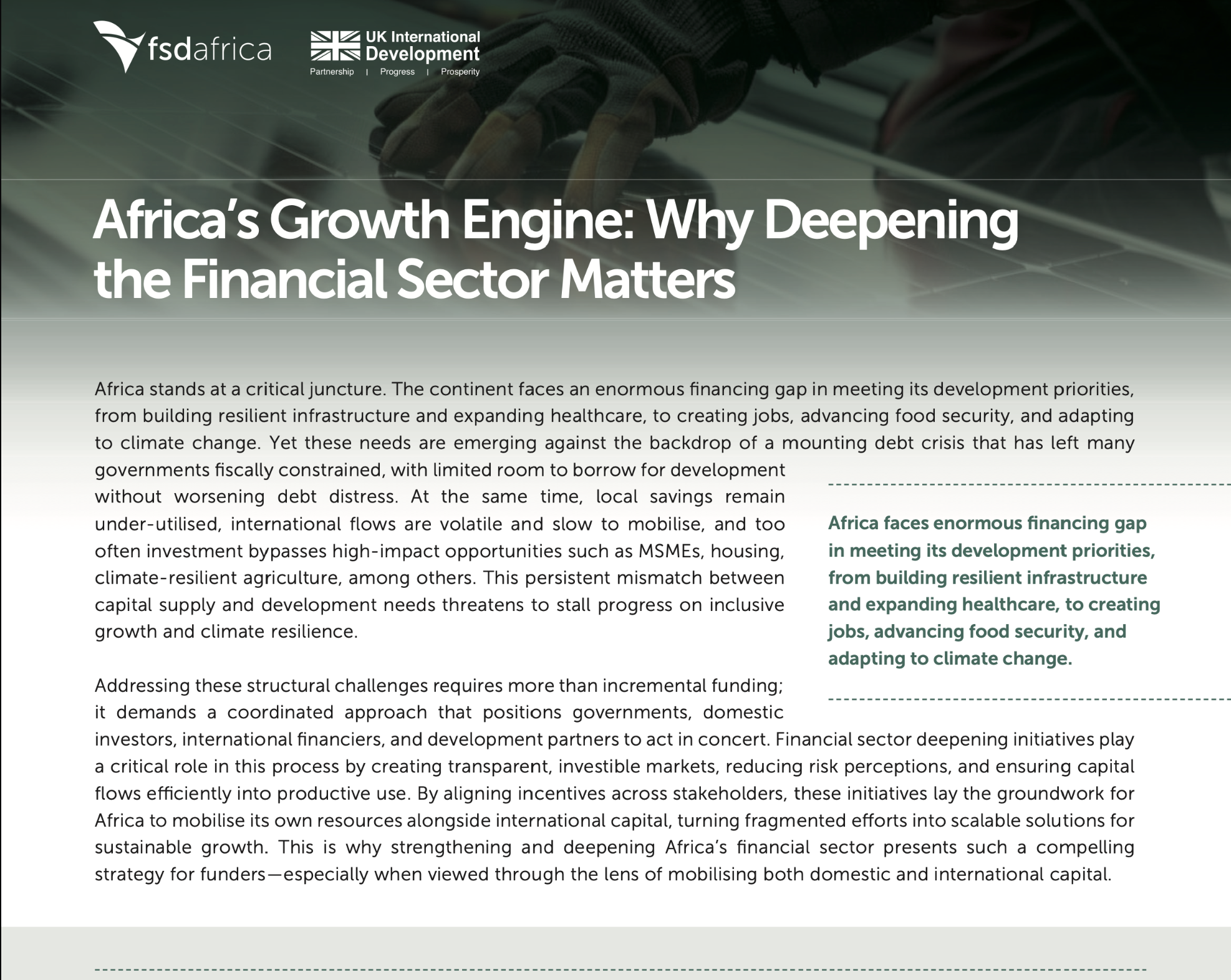Africa’s Growth Engine: Why Deepening  the Financial Sector Matters