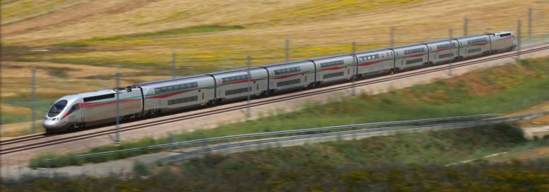 Un TGV en essai dans la région de Tanger, en juin 2018.